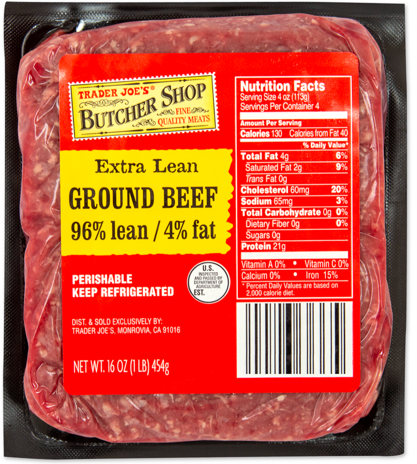Говяжий фарш высшего качества, 96% постного мяса / 4% жира